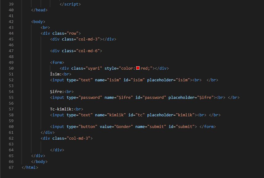 web form oluşturma html kodları